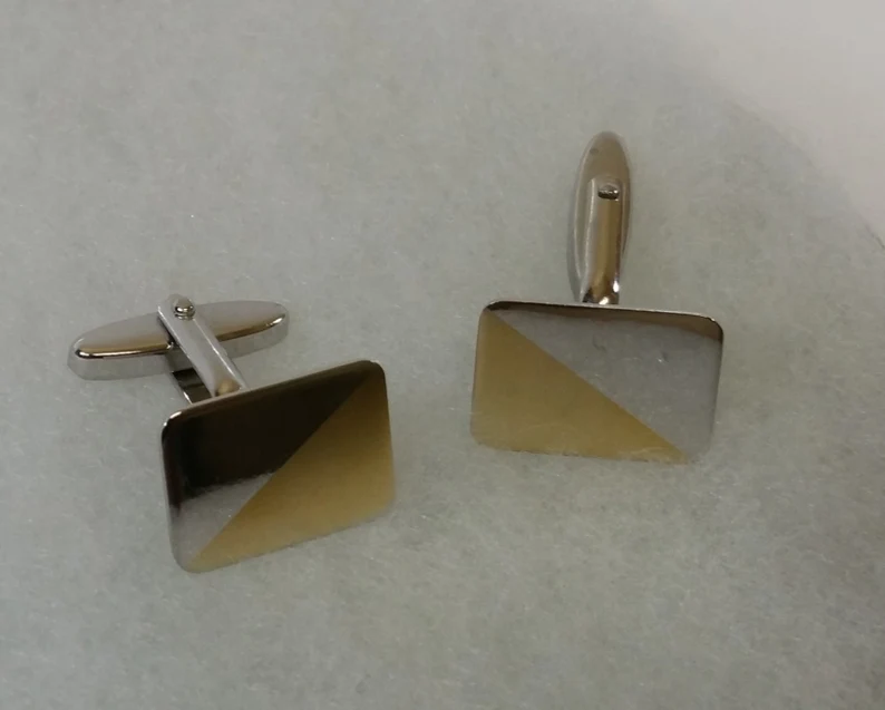 Schicke Manschettenknöpfe Cufflinks Silber 925 teilvergoldet Vintage Eleganz MS152