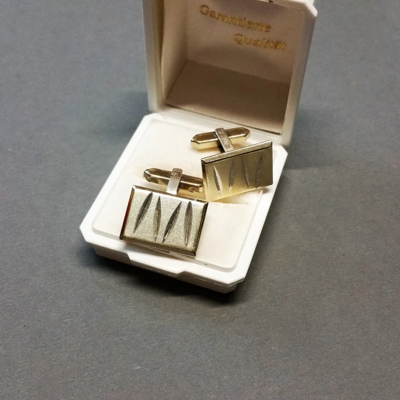 Manschettenknöpfe Cufflinks Silber 835 teilvergoldet Vintage Eleganz MS153 – Bild 2