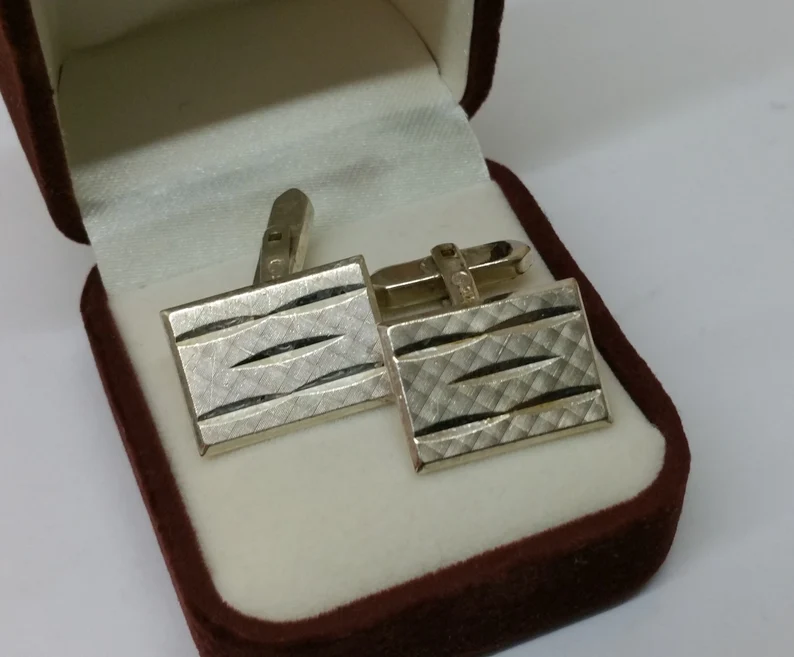 Manschettenknöpfe Cufflinks 835 Silber Vintage edles Design MS136