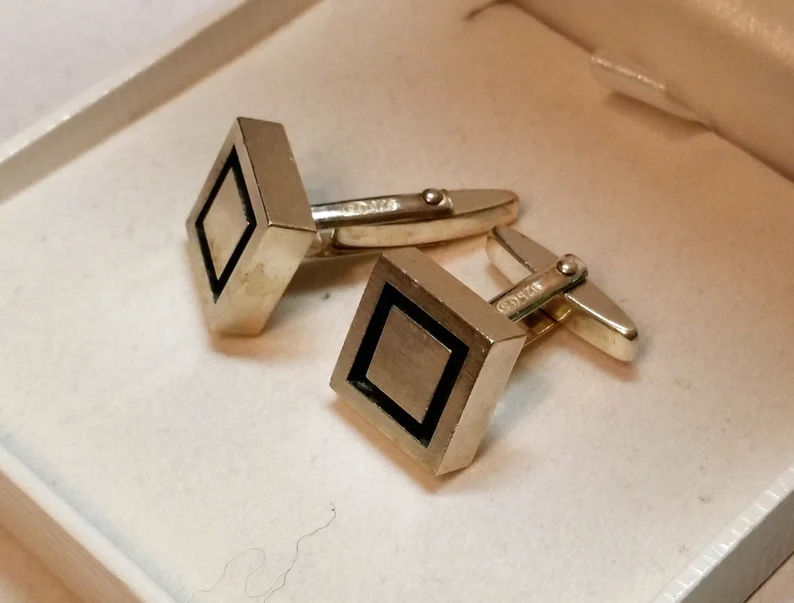 Manschettenknöpfe Cufflinks Silber 925 durchbrochenes Design edel Vintage MS137