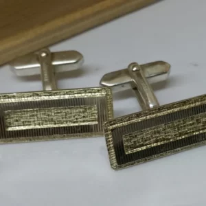 Manschettenknöpfe Cuffllinks Goldschild Silber 835 teilvergoldet Vintage edel MS139