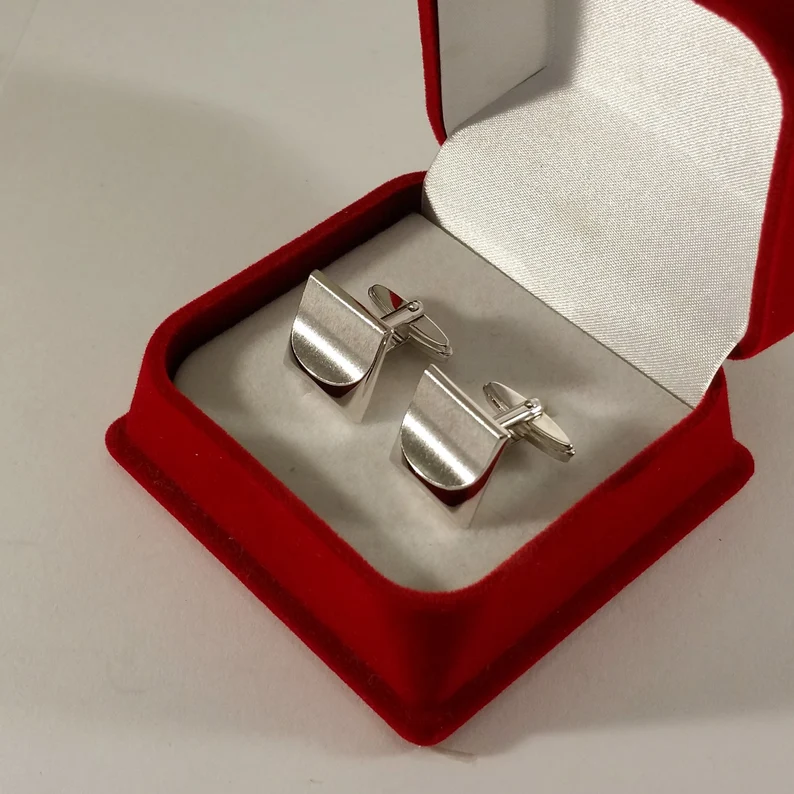 Manschettenknöpfe Cufflinks Silber 835 gebürstet/Glanz edles Design MS148 – Bild 3
