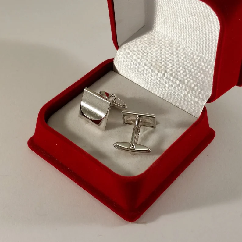 Manschettenknöpfe Cufflinks Silber 835 gebürstet/Glanz edles Design MS148 – Bild 2