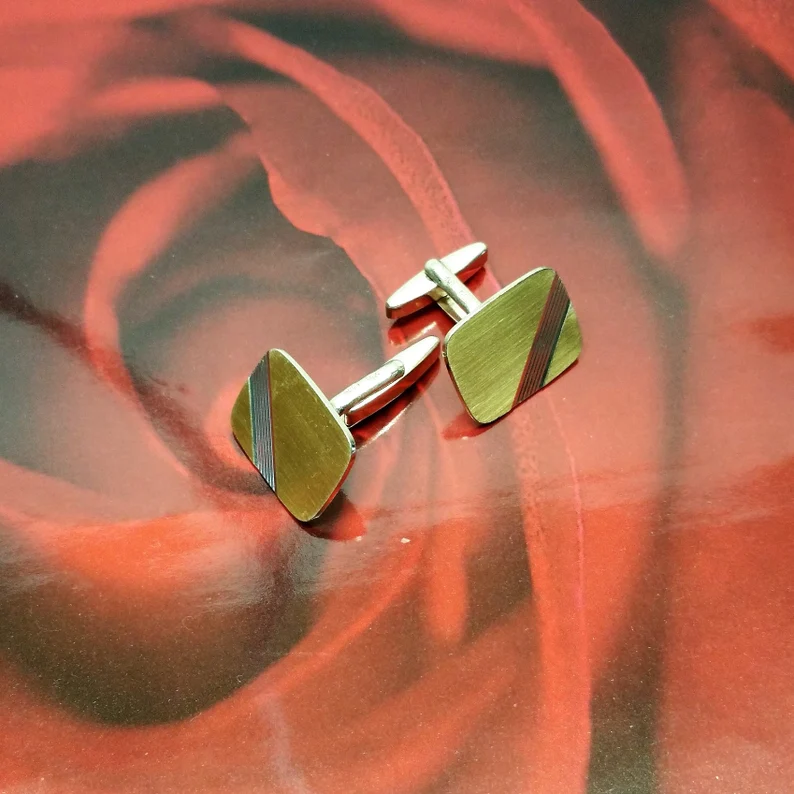 Manschettenknöpfe Cufflinks edel Vintage Silber 835 teilvergoldet selten rar MS209 – Bild 3