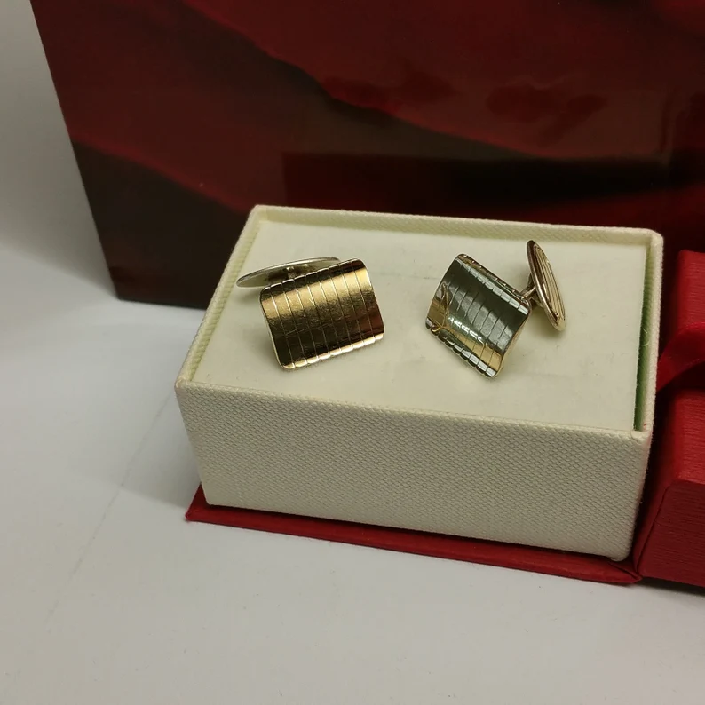 Manschettenknöpfe Silber 835 teilvergoldet Vintage edel MS149 – Bild 2