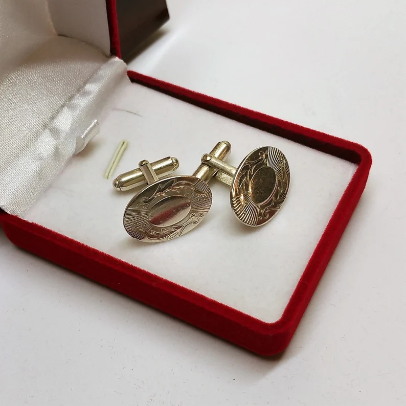 Manschettenknöpfe Cufflinks edel Silber 925 nostalgisches Dekor Vintage MS126 – Bild 4