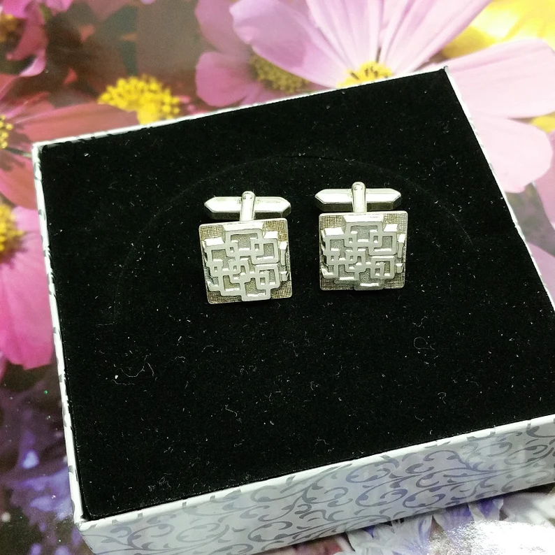 Manschettenknöpfe Cufflinks Silber 800 skandinavisch Vintage Design MS202 – Bild 3