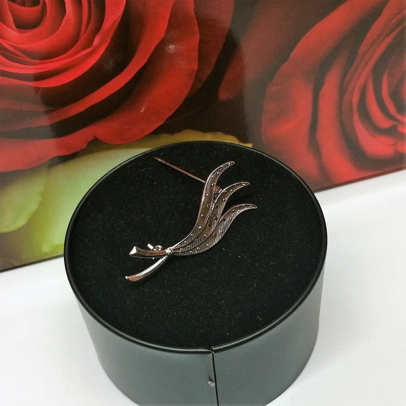 Brosche Anstecknadel Design edel Silber 835 Vintage Shabby selten rar SB186 – Bild 2