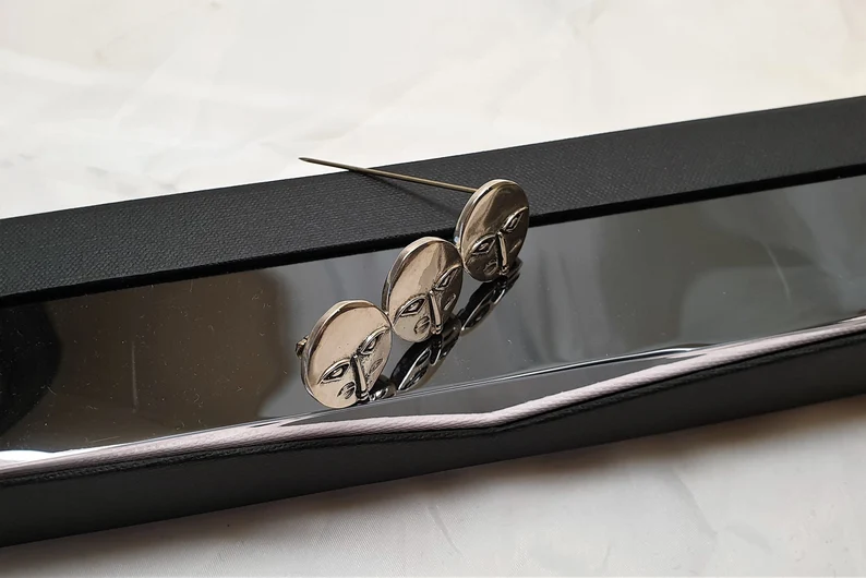 Brosche Anstecknadel Masken Köpfe Silber 925 selten rar Vintage Design außergewöhnlich SB188 – Bild 3