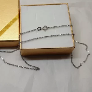 41 cm / 0,8 mm Kette Gliederkette Silberkette Silber 925 Halskette Design gedreht Silber Vintage elegant SK106