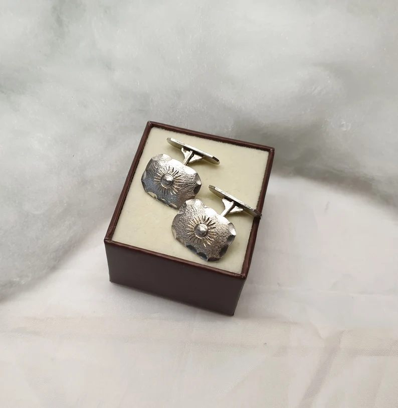 Manschettenknöpfe Cufflinks Silber 835 Silberschmiede Vintage selten Unikate MS231 – Bild 4