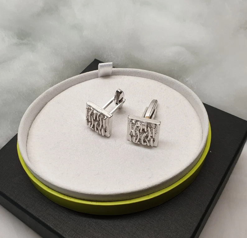 Designer Manschettenknöpfe Cufflinks Silber 835 Vintage edel MS218 – Bild 4