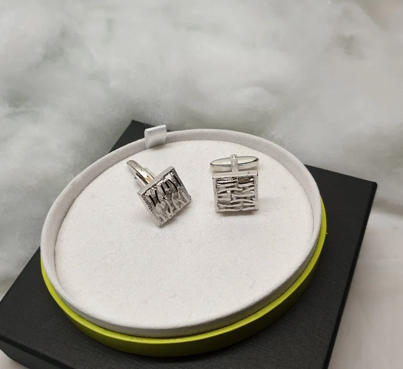Designer Manschettenknöpfe Cufflinks Silber 835 Vintage edel MS218 – Bild 3