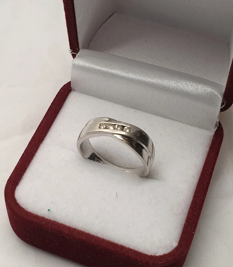 18,2 mm Ring Silberring Silber 925 Kristalle klar elegant Vintage SR1237 – Bild 2