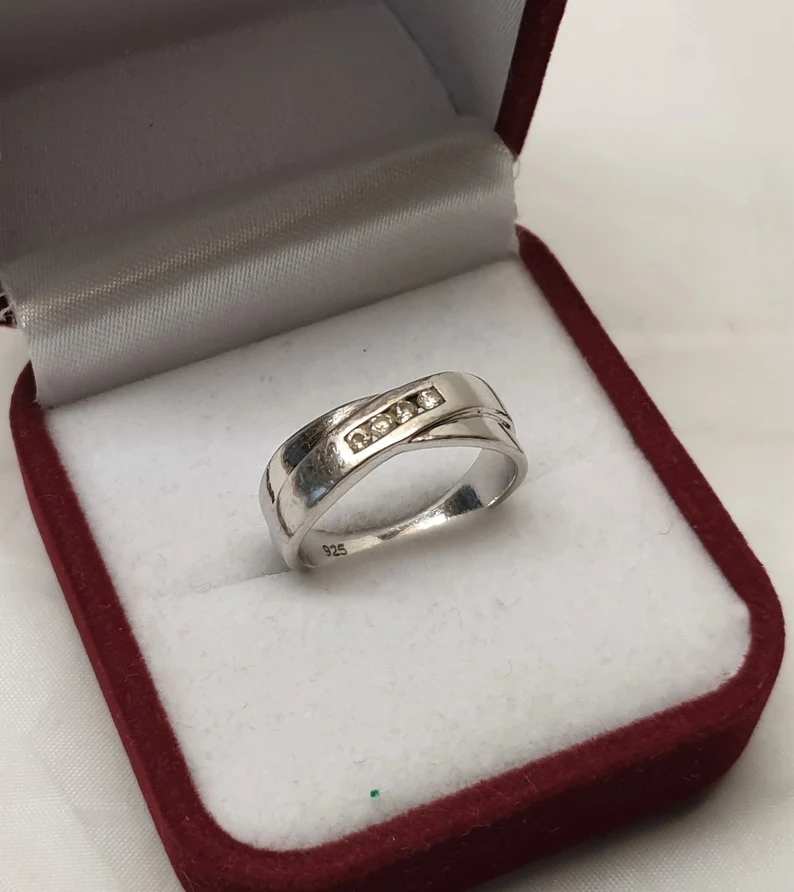 18,2 mm Ring Silberring Silber 925 Kristalle klar elegant Vintage SR1237