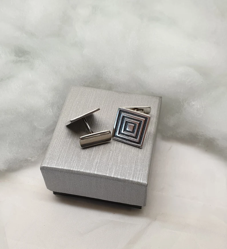 Art Deco Design Manschettenknöpfe Cufflinks Silber 835 edel rar MS221