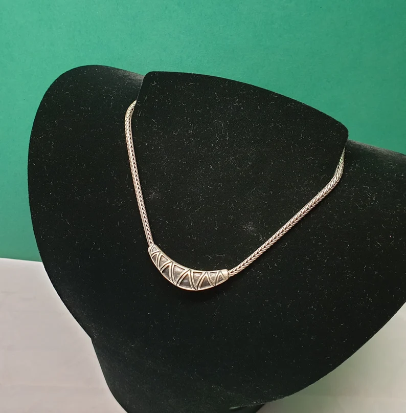 41,5 cm Nostalgische Kette Halskette Schlangenkette Silber Anhängerelement Vintage elegant SK1461 – Bild 2