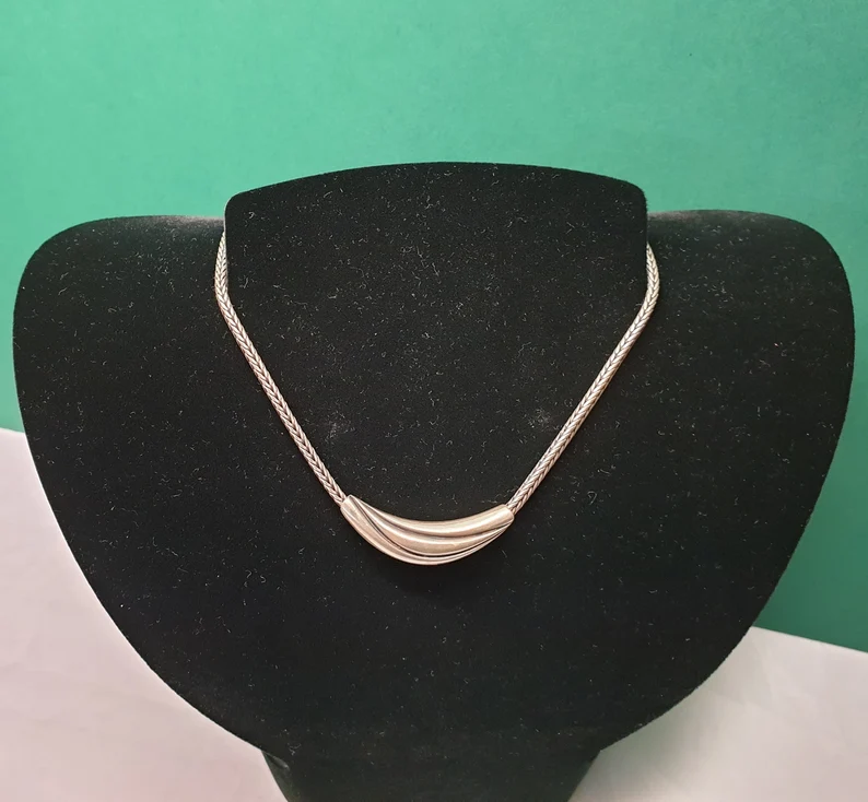 41,5 cm Nostalgische Kette Halskette Schlangenkette Silber Anhängerelement Vintage elegant SK1461 – Bild 3