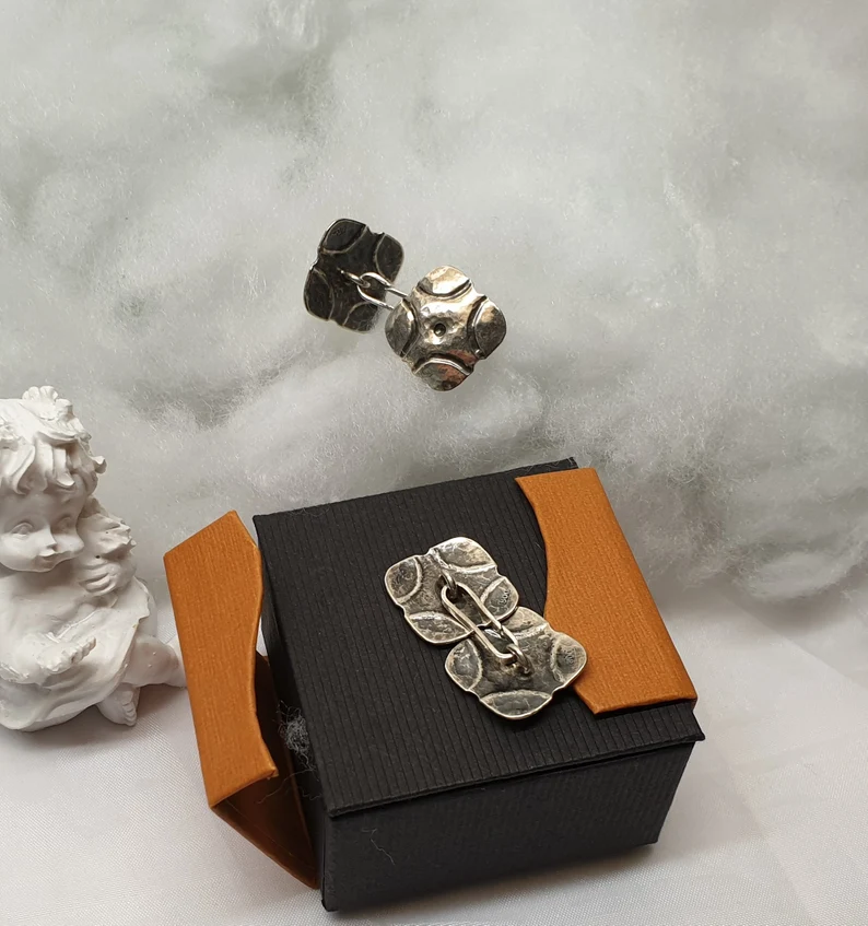 Manschettenknöpfe Cufflinks edel Vintage Silber 800 / 835 Silberschmiedekunst MS242 – Bild 3