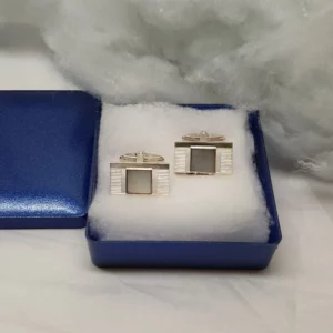Manschettenknöpfe Cufflinks Silber 835 Perlmutt Einlage Vintage elegant MS238