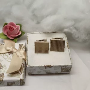 Manschettenknöpfe Cufflinks Silber 835 teilvergoldet Goldfront Vintage edel Design MS243