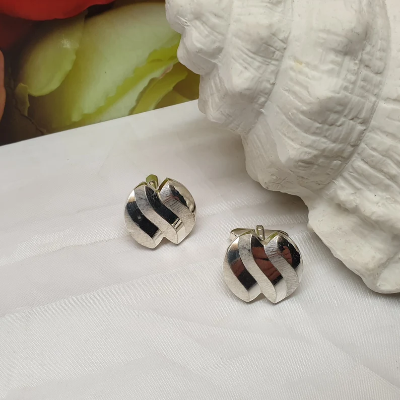 Designer Manschettenknöpfe Cufflinks Silber 835 Vintage edel matt glänzend MS257 – Bild 4