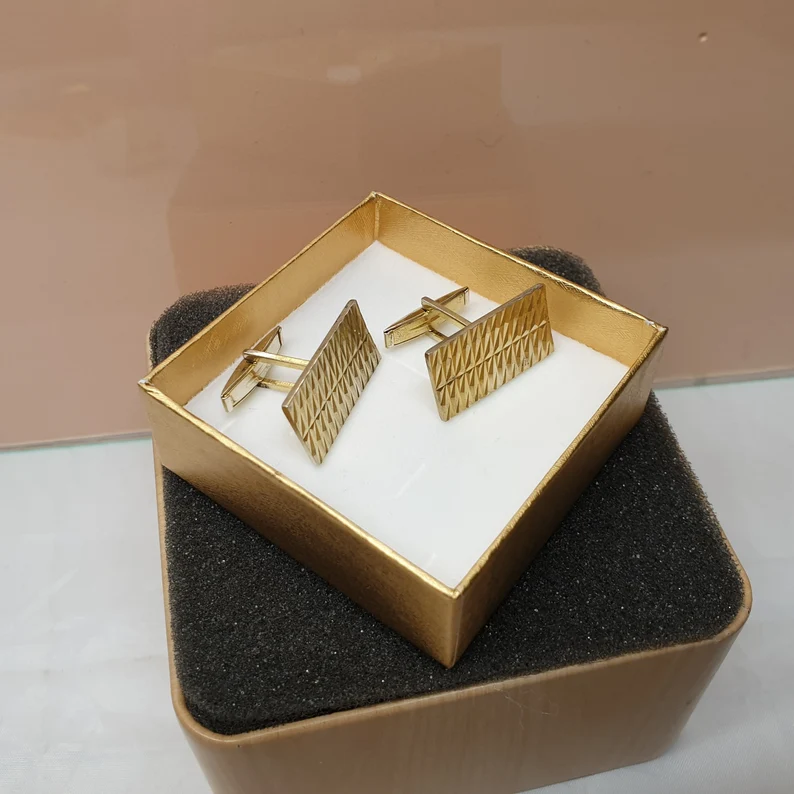 Cufflinks Manschettenknöpfe Silber 835 vergoldet Vintage elegant MS224 – Bild 2