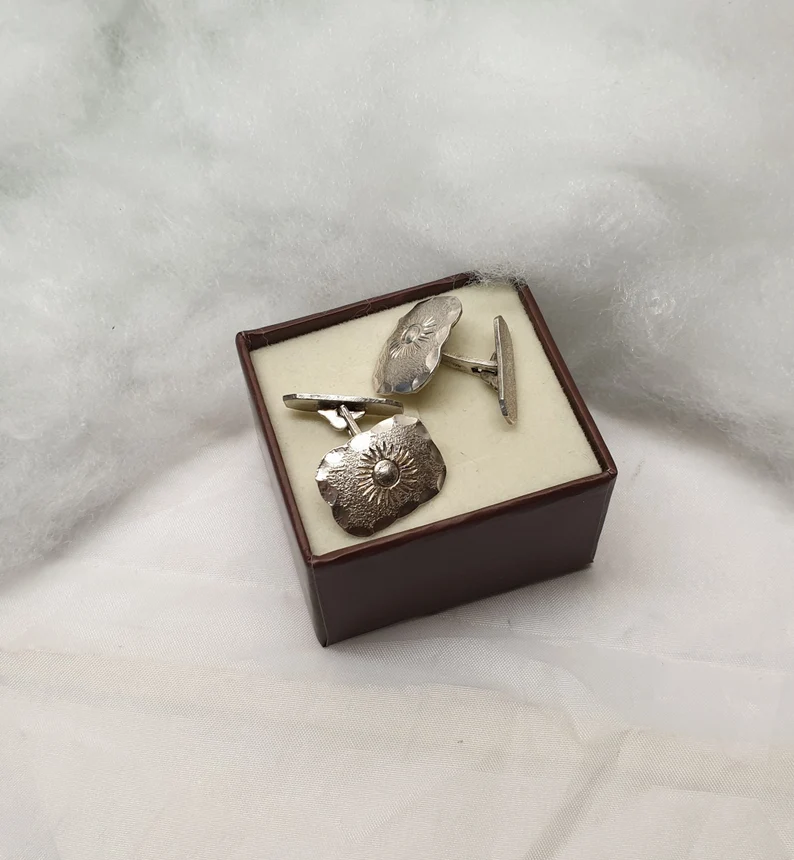 Manschettenknöpfe Cufflinks Silber 835 Silberschmiede Vintage selten Unikate MS231