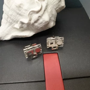 Designer Manschettenknöpfe Cufflinks Silber 835 Modernist edel Vintage MS183