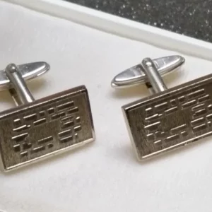 Manschettenknöpfe Silber 835 teilvergoldet Cufflinks edel Vintage MS197