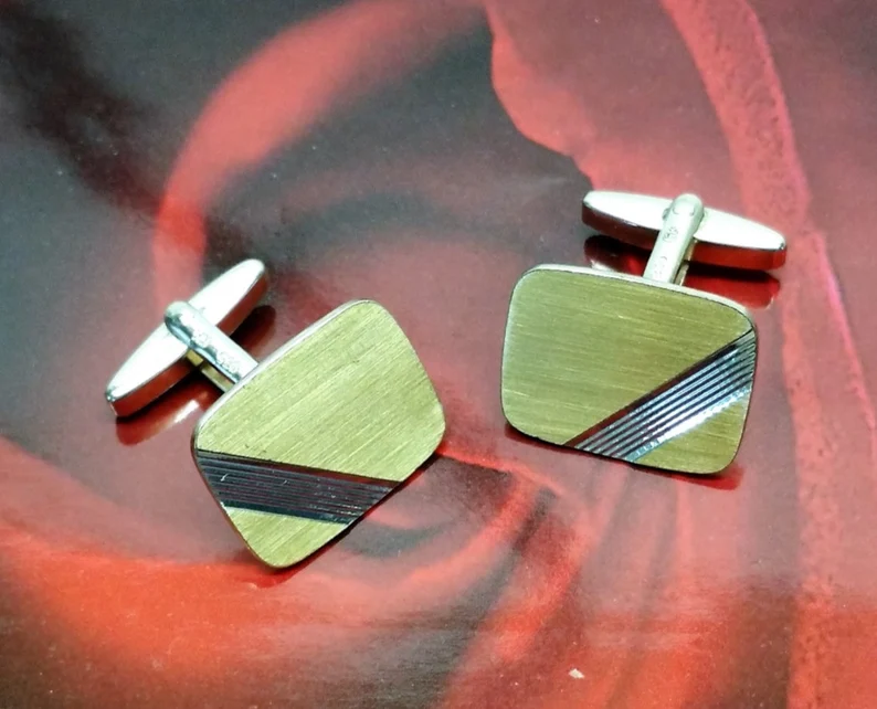 Manschettenknöpfe Cufflinks edel Vintage Silber 835 teilvergoldet selten rar MS209