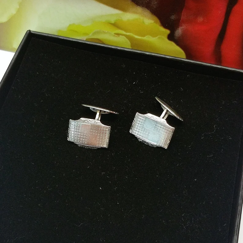 Manschettenknöpfe Silber 835 Cufflink Design edel Vintage MS215
