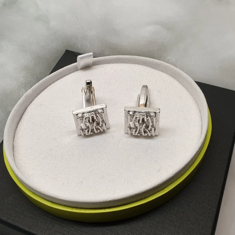Designer Manschettenknöpfe Cufflinks Silber 835 Vintage edel MS218