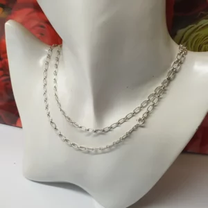 71 cm Kette Halskette Gliederkette Ankerkette Silberkette Silber 835 edel Vintage SK1521