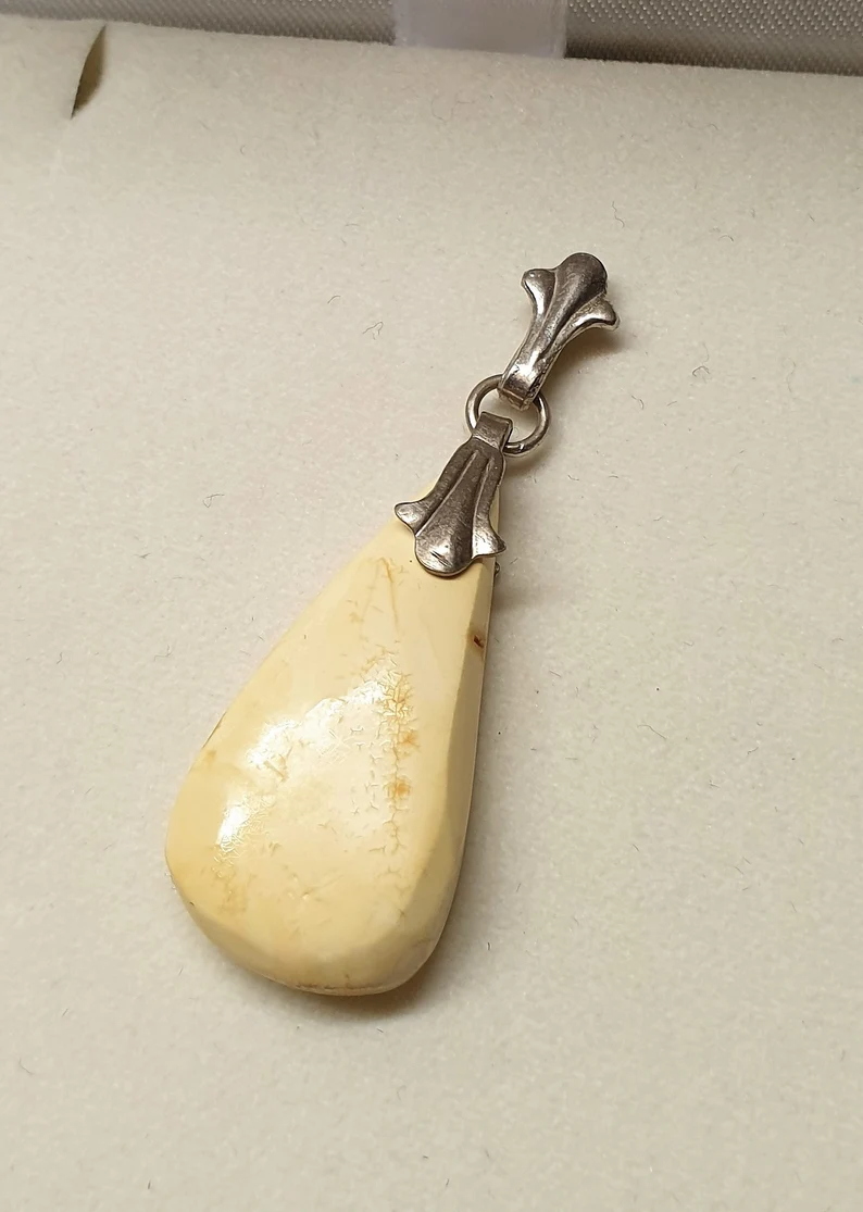 Shabby Vintage Anhänger Moosopal Stein nostalgisch elegant SKA1662 – Bild 2