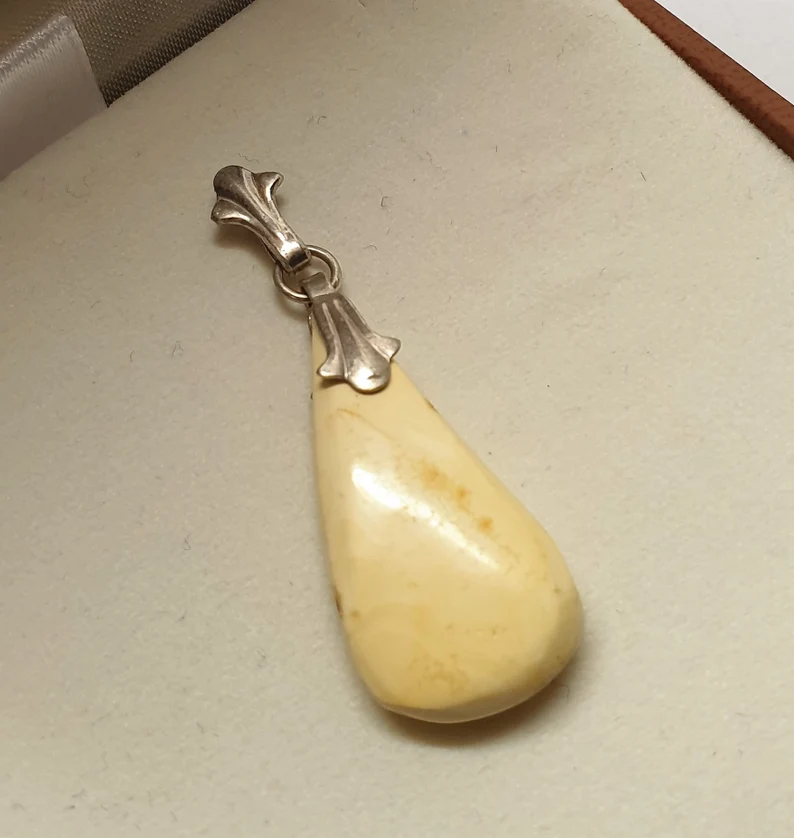 Shabby Vintage Anhänger Moosopal Stein nostalgisch elegant SKA1662 – Bild 3