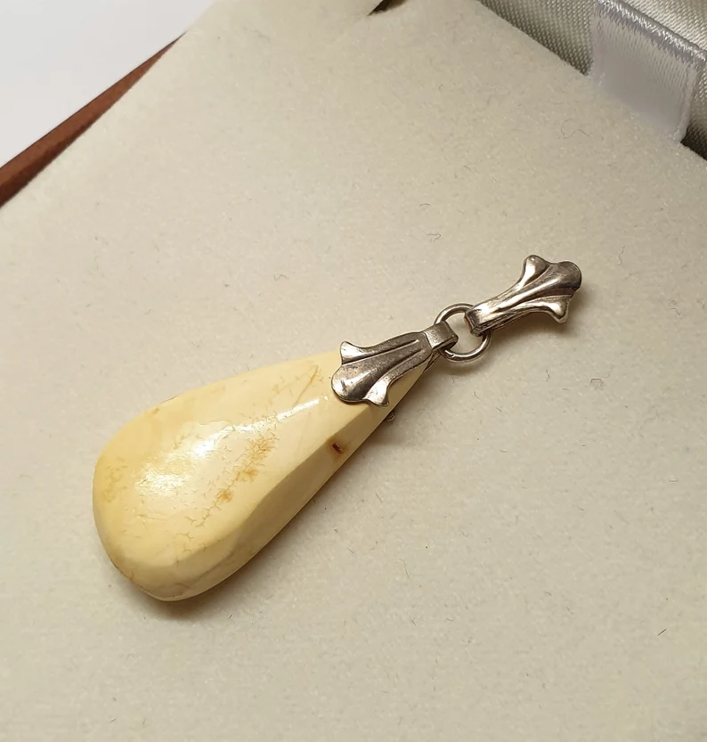 Shabby Vintage Anhänger Moosopal Stein nostalgisch elegant SKA1662 – Bild 4