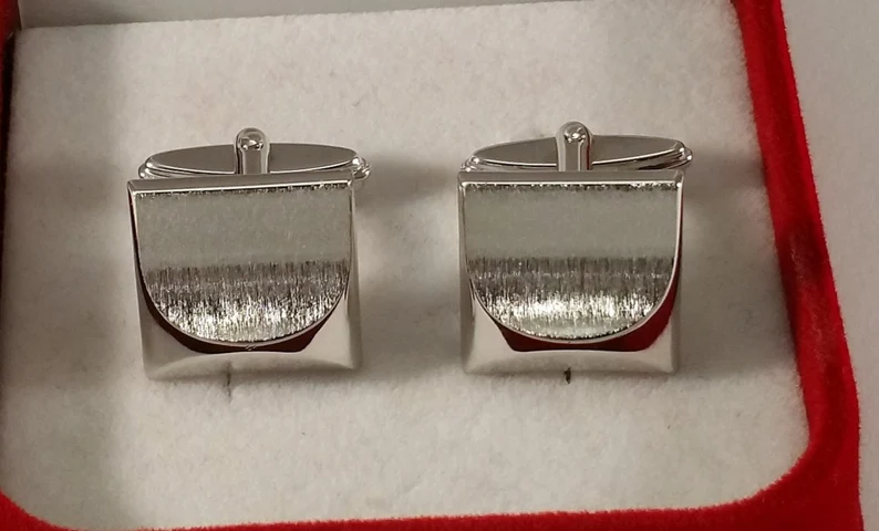 Manschettenknöpfe Cufflinks Silber 835 gebürstet/Glanz edles Design MS148