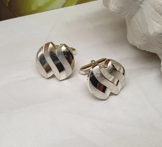 Designer Manschettenknöpfe Cufflinks Silber 835 Vintage edel matt glänzend MS257