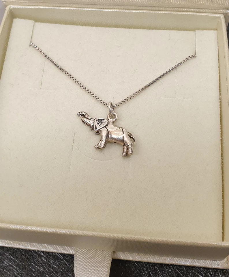 Nostalgischer Silberanhänger Anhänger Elefant Silber 925 Charm Vintage SKA1758