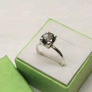 17 mm Edler Ring Silberring Silber Kristall Stein grün rot Vintage elegant SR1253