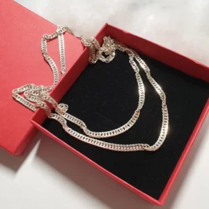 80 cm Kette Gliederkette Halskette Design gedreht Silber 925 Vintage edel SK1531