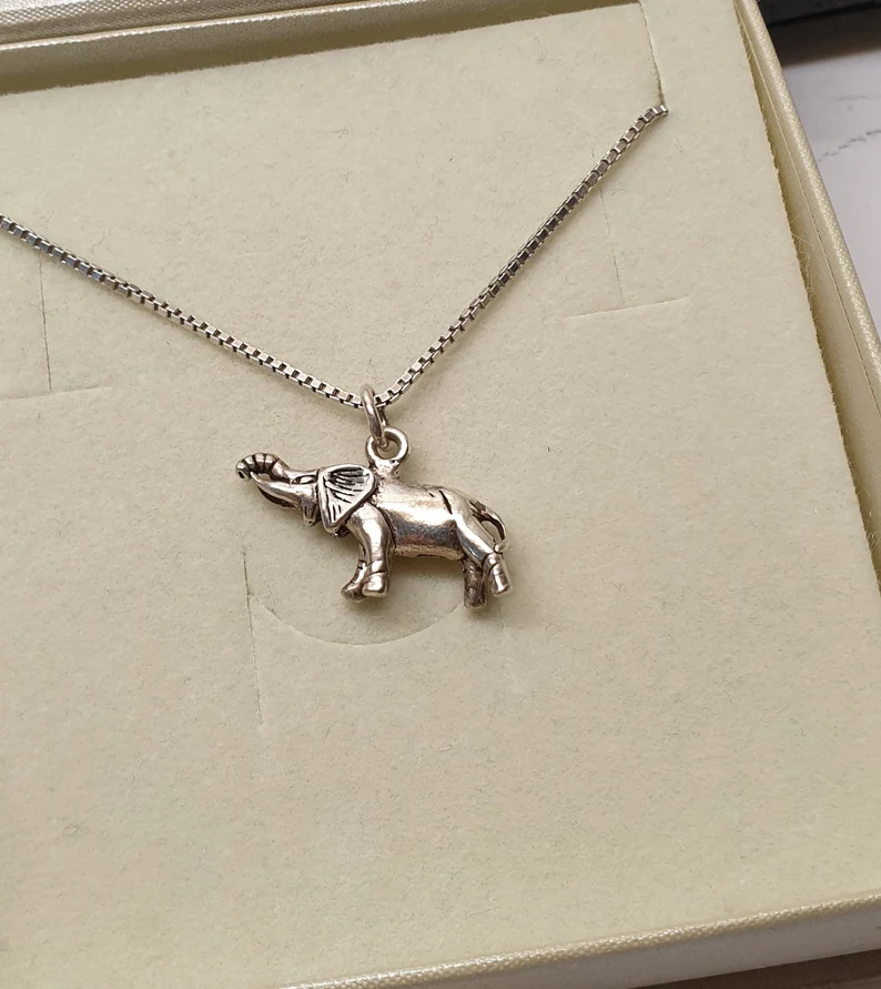 Nostalgischer Silberanhänger Anhänger Elefant Silber 925 Charm Vintage SKA1758 – Bild 3