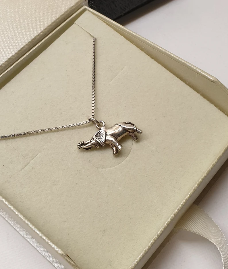Nostalgischer Silberanhänger Anhänger Elefant Silber 925 Charm Vintage SKA1758 – Bild 4