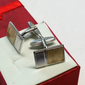 Edle Manschettenknöpfe Silber 925 teilvergoldet Vintage MS122