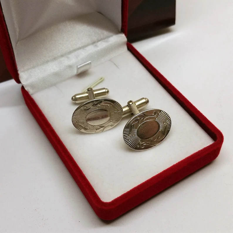 Manschettenknöpfe Cufflinks edel Silber 925 nostalgisches Dekor Vintage MS126