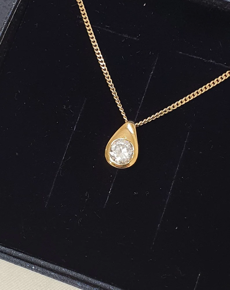 Eleganter Silberanhänger Anhänger Silber 925 vergoldet Kristall klar Vintage SKA1395