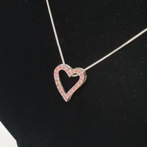 Anhänger Silberanhänger Herzanhänger Herz Silber 925 Kristalle rosa pink edel Vintage SKA1394