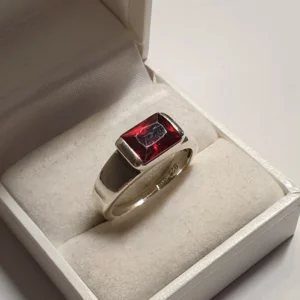 19,2 mm Ring Silberring Silber 925 Kristall rot Vintage elegant SR1329