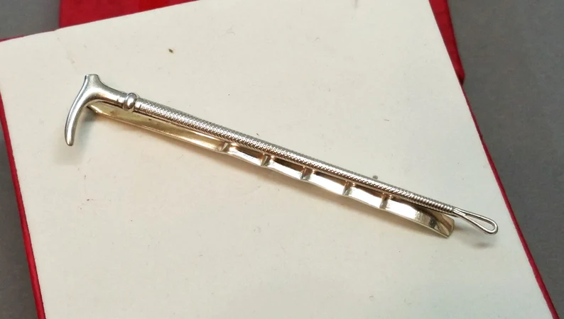 Vintage Krawattennadel Krawattenklammer Klemme Silber 835 Reitgerte Pferdesport Gerte Pferde Fan KN100